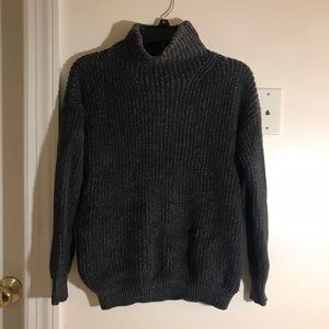 grey knit turtleneck